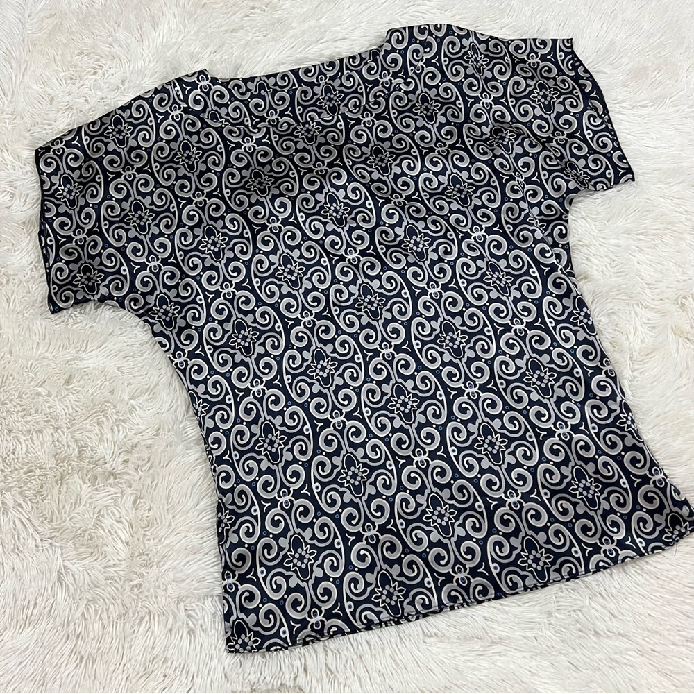 Michael Kors Square Neck Print Silk Woman’s Blouse Size XS